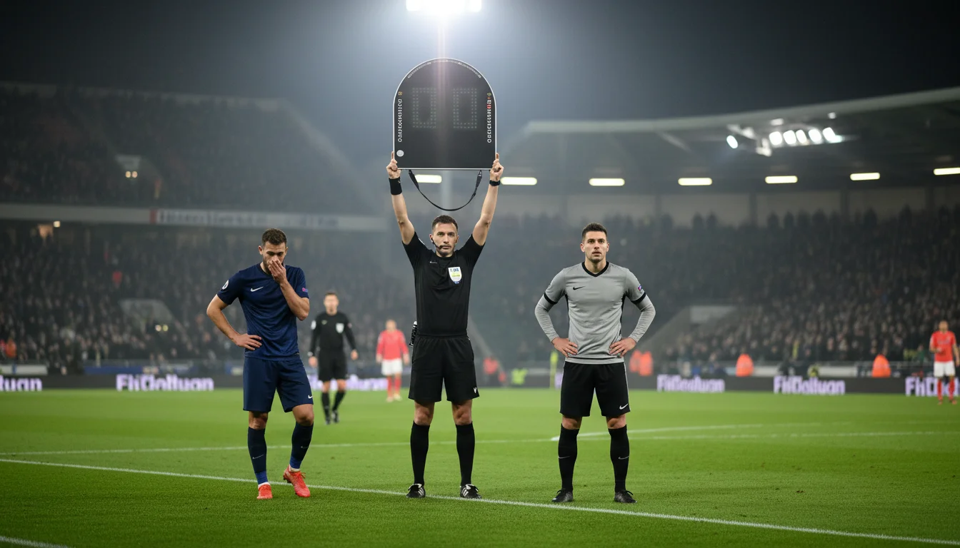 Blessures en wissels - voetballer wordt behandeld terwijl wissel klaarstaat