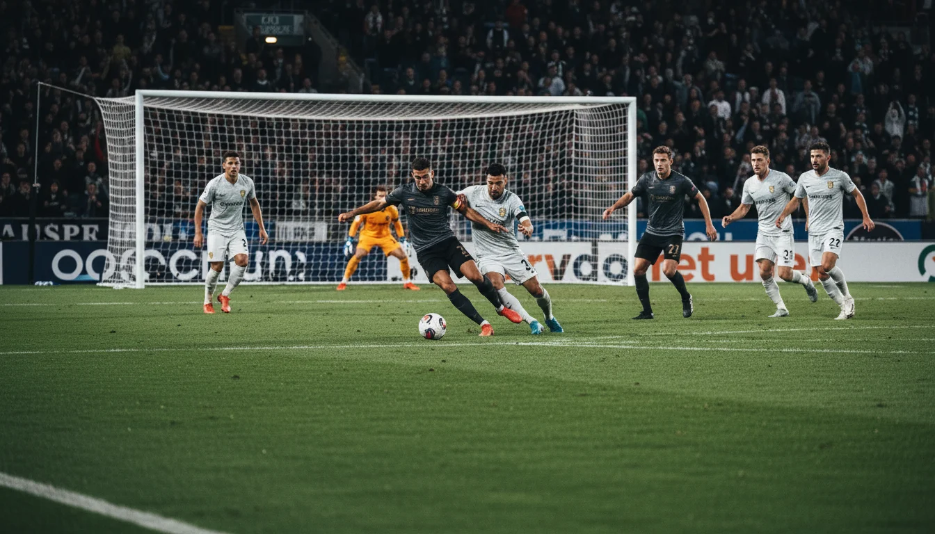 Beide teams scoren live wedden - twee voetballers bij het doel tijdens aanval