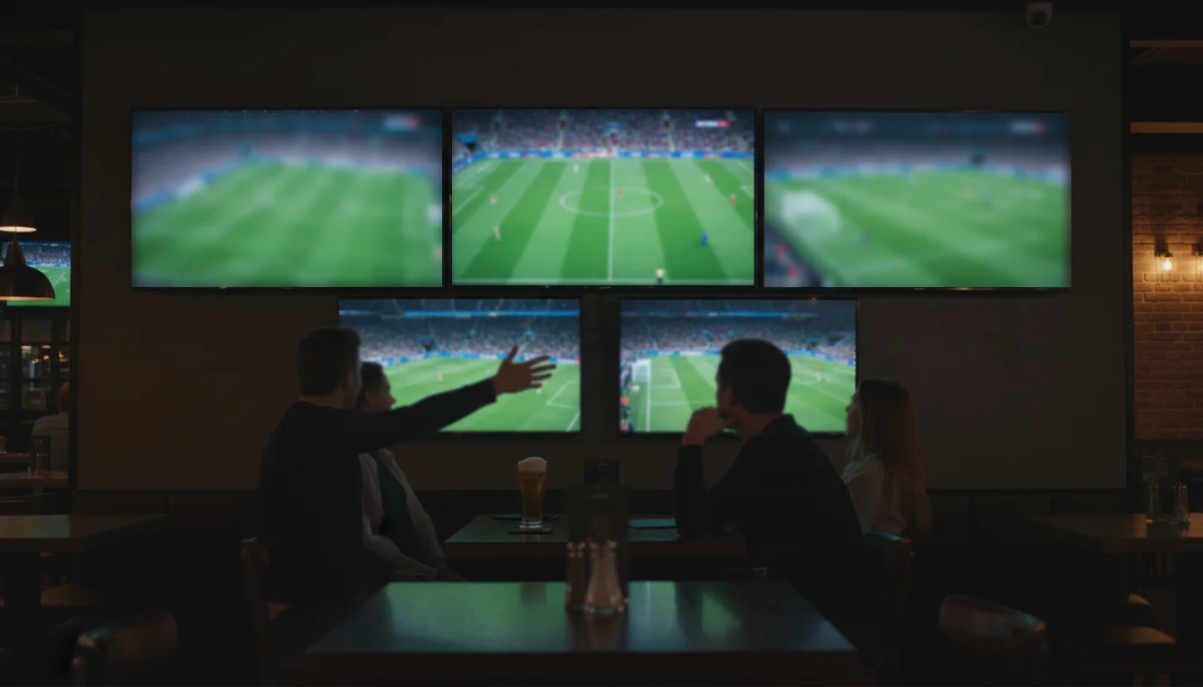 Combinatie weddenschappen - meerdere voetbalwedstrijden tegelijk op schermen