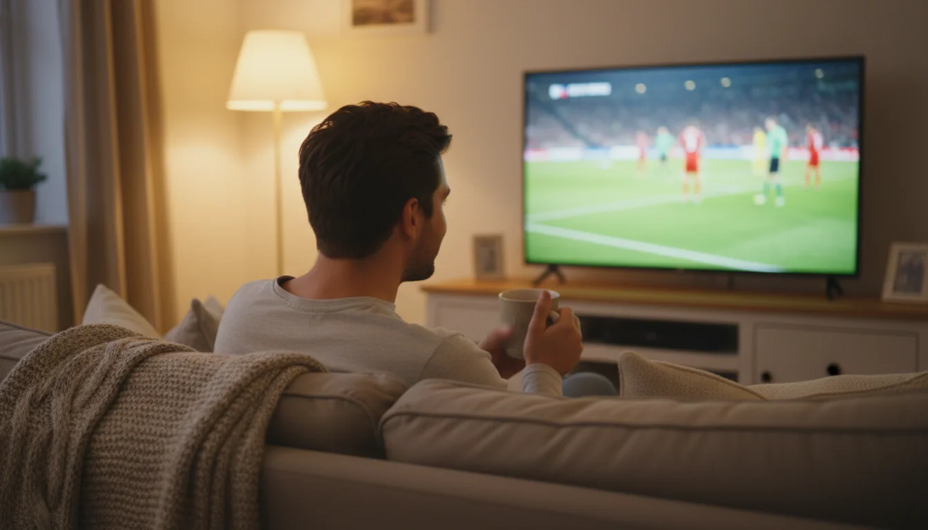 Live wedden beginners - persoon kijkt voor het eerst voetbal met interesse